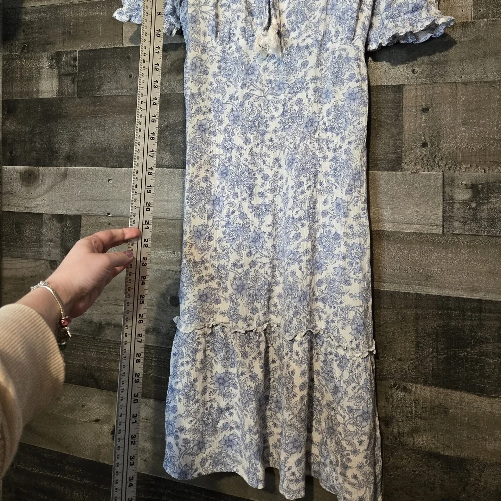 Light Blue Floral Midi Dress